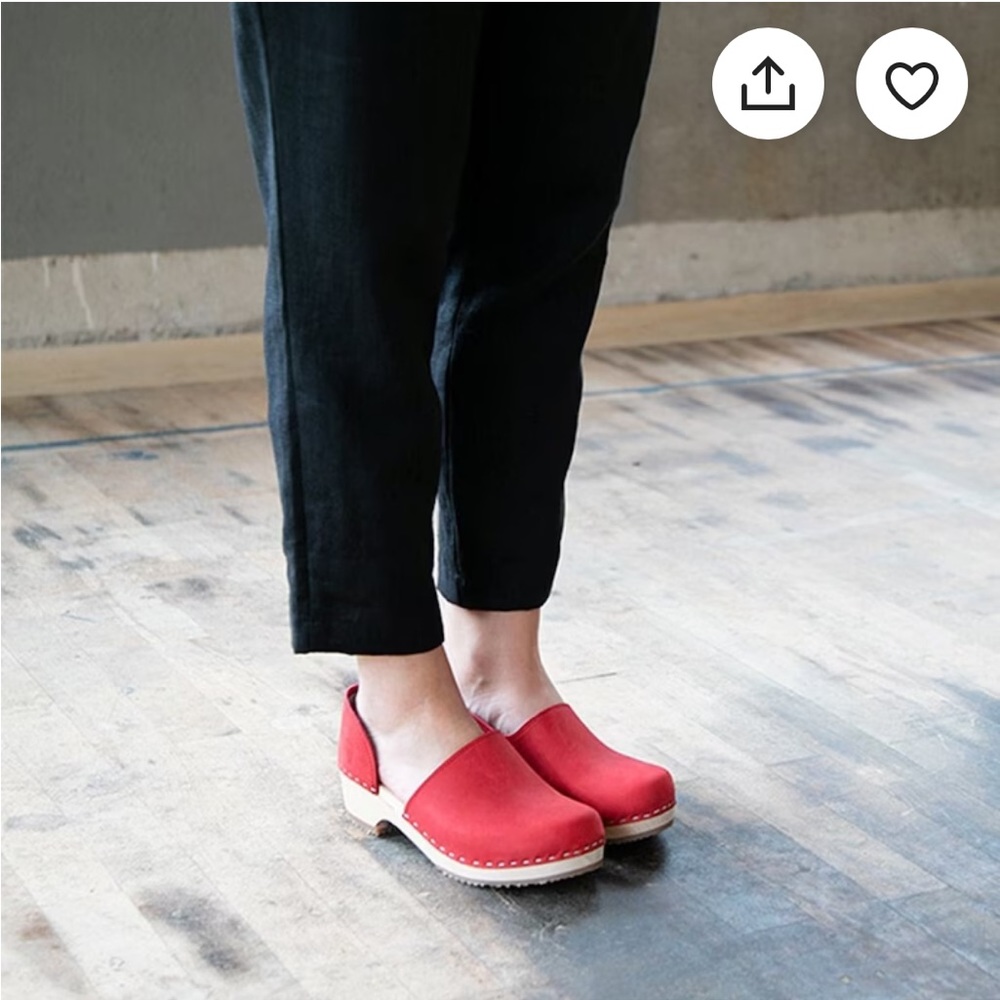 NWT Sandgren’s Brett Red Suede Clogs size 37 - Picture 12 of 14
